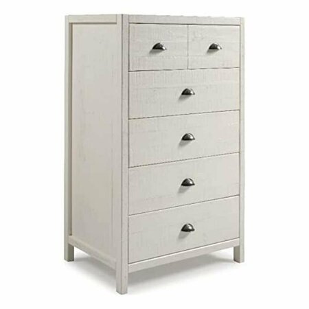 KD ESTANTERIA 18.5 x 33.13 x 33.63 in. Hampton Five Drawer Chest; Coastal White KD3375923